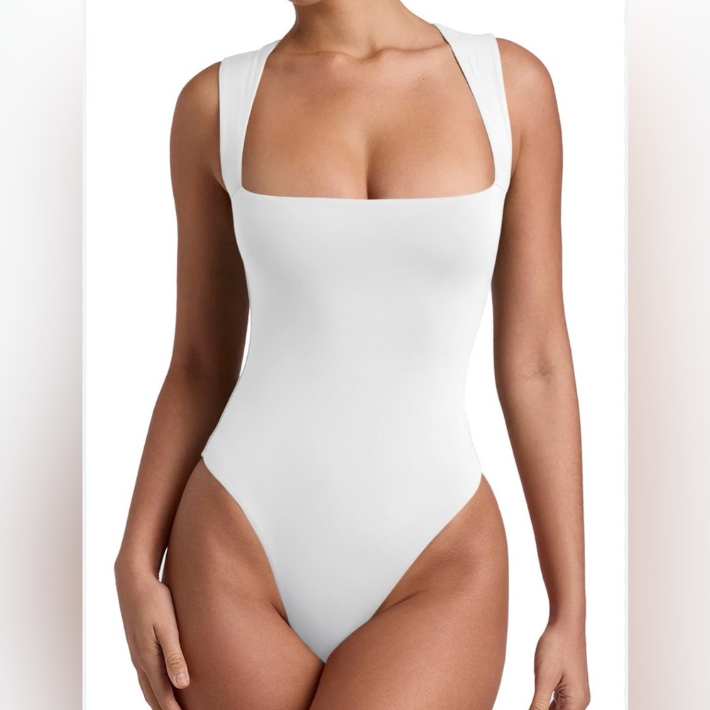 REORIA Butsmooth Women’s Double Lined Basic Bodysuit, Size L, NWT